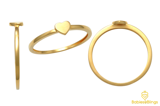 18k Gold Heart Ring for Babies & Kids | Available in 3 sizes