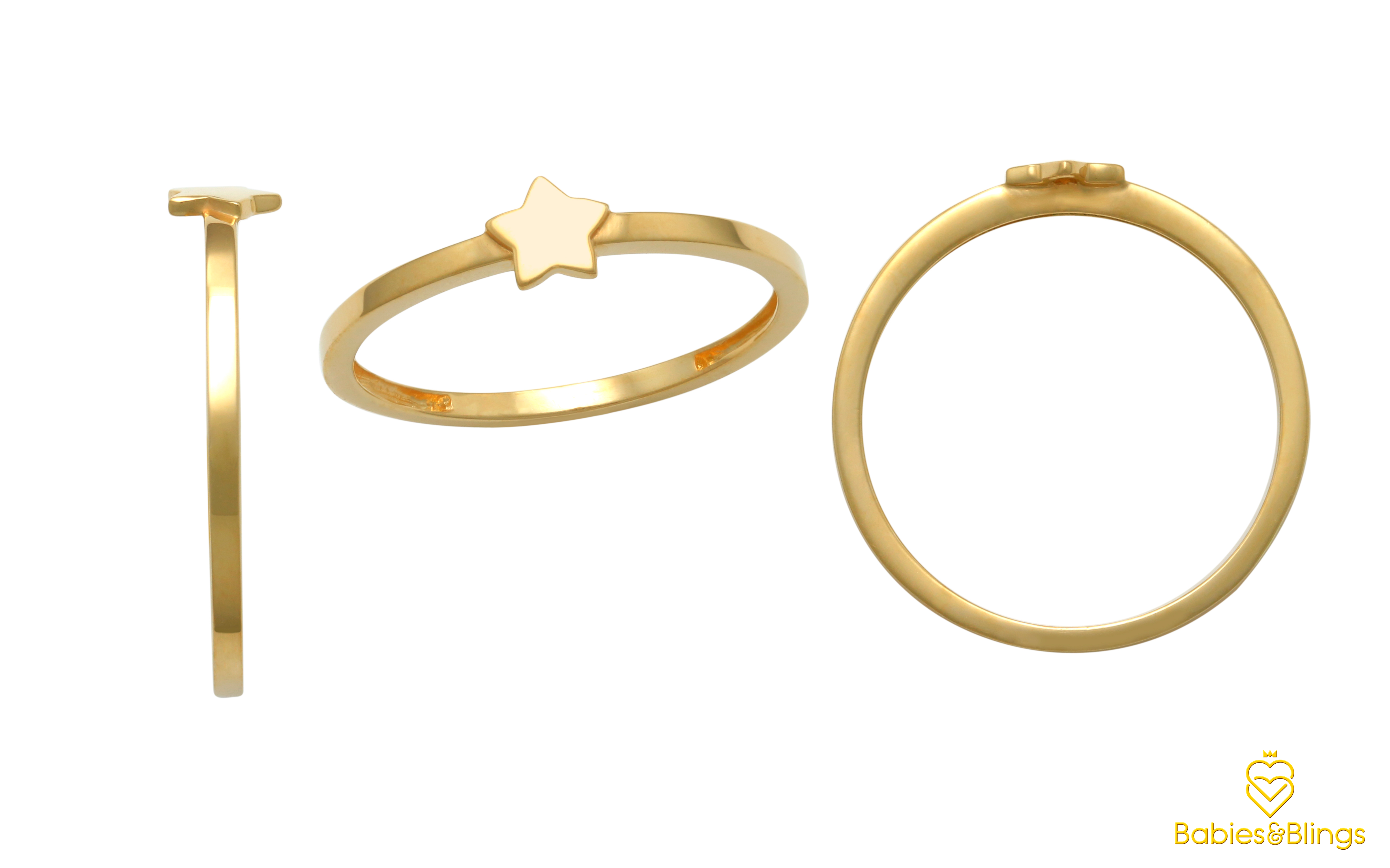 18k Gold Shining Star Ring for Babies & Kids | Available in 3 sizes